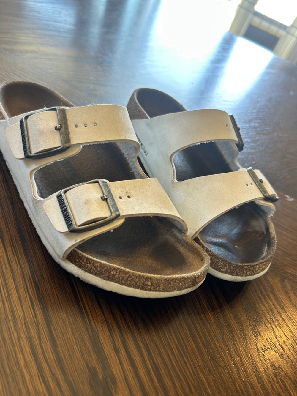 Birkenstock Kids White Double Buckle Sandals